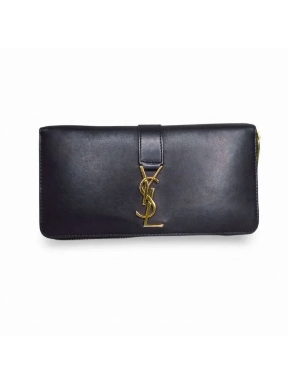 Saint Laurent Paris Cassandra Wallet Round Zip Logo Black - Picture 1 of 9